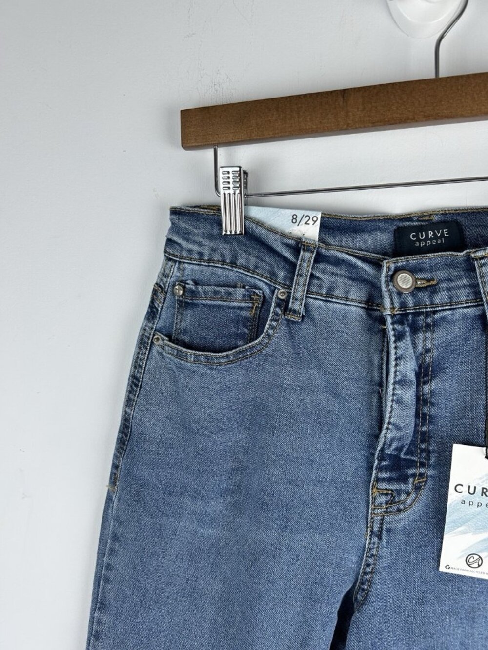 Curve Appeal High Rise Wide Leg  Jeans 8/29 Color Capri - Picture 3 of 12